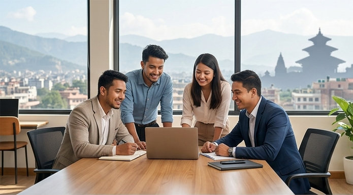 Nepalese professionals collaborating